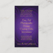 及びユリの紫色の渦巻の名刺は上がりました 名刺 (裏面)