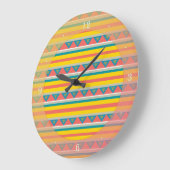 及び三角形縞で飾ります ラージ壁時計 (傾斜)