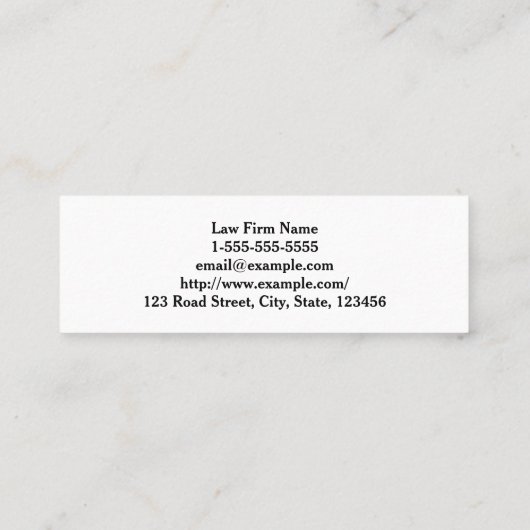及び専門の弁護士の名刺きれいにして下さい スキニー名刺 (裏面)