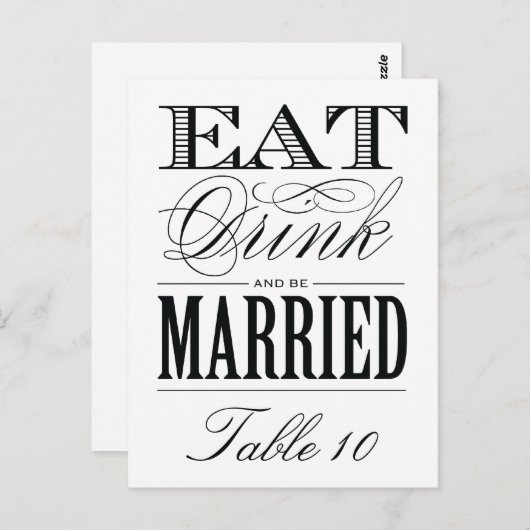 及び結婚したな%PIPE%のテーブル数があって下さい ポストカード (正面/裏面)