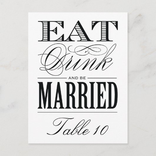 及び結婚したな%PIPE%のテーブル数があって下さい ポストカード (正面)