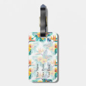 及び蘭パターン名前をカスタムするの極楽鳥 ラゲッジタグ (裏面縦)