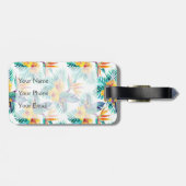 及び蘭パターン名前をカスタムするの極楽鳥 ラゲッジタグ (裏面横)