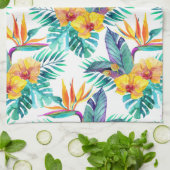 及び蘭パターン極楽鳥 キッチンタオル (折り畳み)