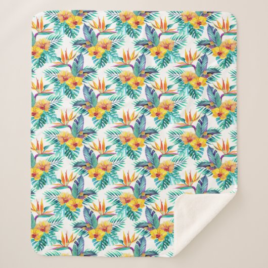 及び蘭パターン極楽鳥 シェルパブランケット (正面)