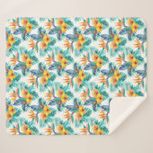 及び蘭パターン極楽鳥 シェルパブランケット (正面(横))