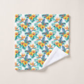 及び蘭パターン極楽鳥 バスタオルセット (ウォッシュタオル)