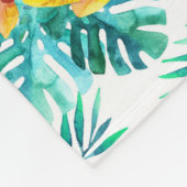 及び蘭パターン極楽鳥 フリースブランケット (角)