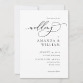 及エレガントびモダン結婚式招待状 招待状 (正面)