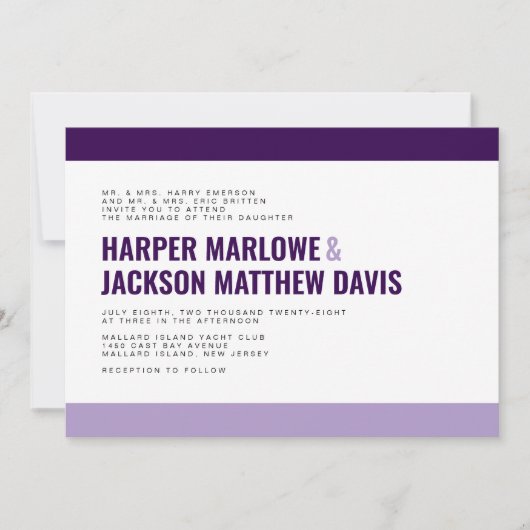 及カラフルびはっきりした結婚式招待状 招待状 (正面)