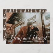 及メリーび結婚した | ミニマル初めてのクリスマス写真 シーズンカード (正面/裏面)