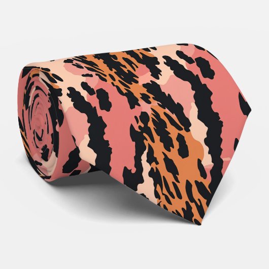 及モダンびカラフルアニマルプリント ネクタイ (ロール)
