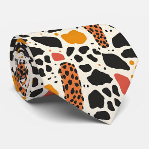 及モダンびカラフルアニマルプリント ネクタイ