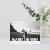 及結婚したびメリー | はっきりしたモダンHoliday Photo シーズンポストカード (スタンド正面)