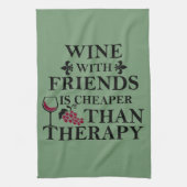 友おもしろい人のためのワイン引用文 キッチンタオル (縦)