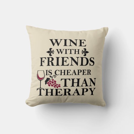 友おもしろい人のためのワイン引用文 クッション (正面)