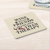 友おもしろい人のためのワイン引用文 スクエアペーパーコースター (アングル)