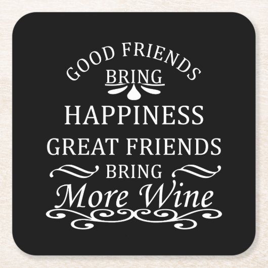 友おもしろい人のためのワイン引用文 スクエアペーパーコースター (正面)