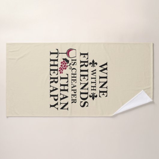 友おもしろい人のためのワイン引用文 バスタオル (バスタオル)