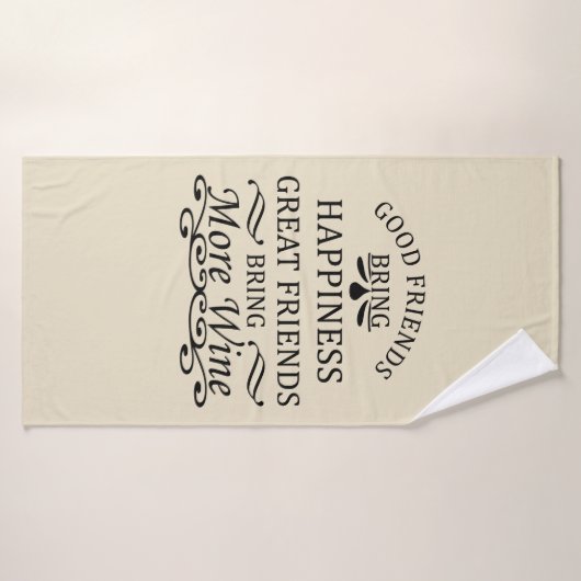 友おもしろい人のためのワイン引用文 バスタオル (バスタオル)