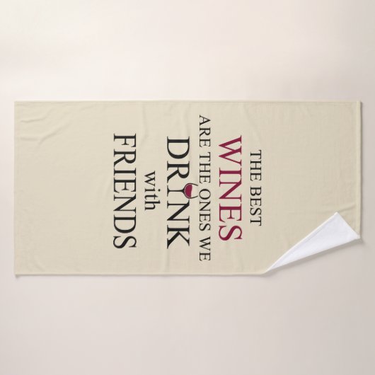 友おもしろい人のためのワイン引用文 バスタオル (バスタオル)