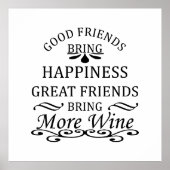 友おもしろい人のためのワイン引用文 ポスター (正面)