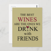 友おもしろい人のためのワイン引用文 ポストカード (正面/裏面)