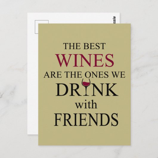 友おもしろい人のためのワイン引用文 ポストカード (正面/裏面)