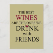 友おもしろい人のためのワイン引用文 ポストカード (正面)