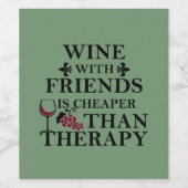 友おもしろい人のためのワイン引用文 ワインラベル (シングルラベル)