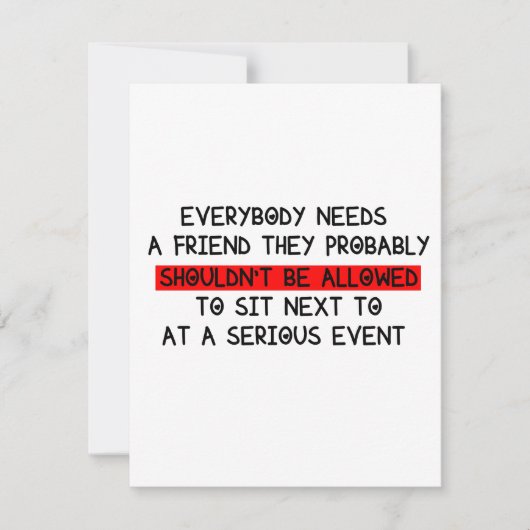 友おもしろい人のカード/すべての人が友だちを必要 シーズンカード (正面)