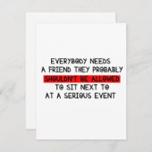 友おもしろい人のカード/すべての人が友だちを必要 シーズンカード (正面/裏面)