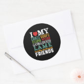 友おもしろい人を愛する友熱狂する情引用文 ラウンドシール (封筒)