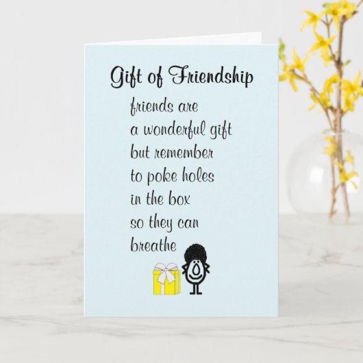 友おもしろい友の詩 カード (黄色い花)