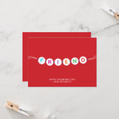 友かわいい友情ブレスレット赤バレンタインデー カード (正面/裏面インサイチュ)