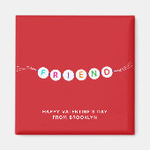 友かわいい友情ブレスレット赤バレンタインデー マグネット (正面)