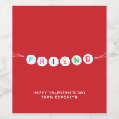 友かわいい友情ブレスレット赤バレンタインデー ワインラベル (シングルラベル)