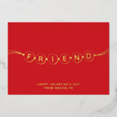 友かわいい友情ブレスレット赤バレンタインデー 箔シーズンカード (正面)