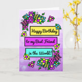 友かわいらし人お洒落のための明最高のるい誕生日 カード (黄色い花)