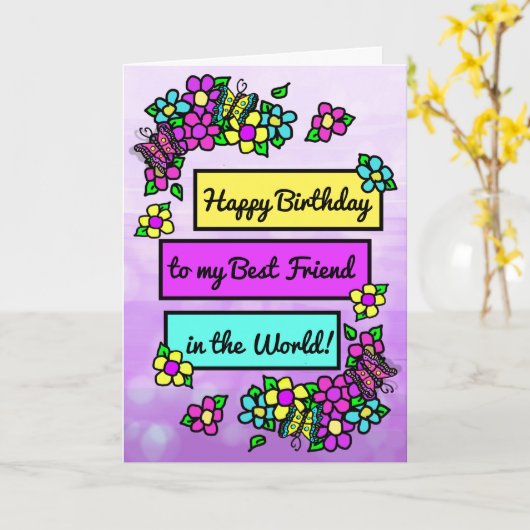 友かわいらし人お洒落のための明最高のるい誕生日 カード (黄色い花)