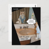 友だちおもしろいを送信するための猫はがき ポストカード (正面/裏面)