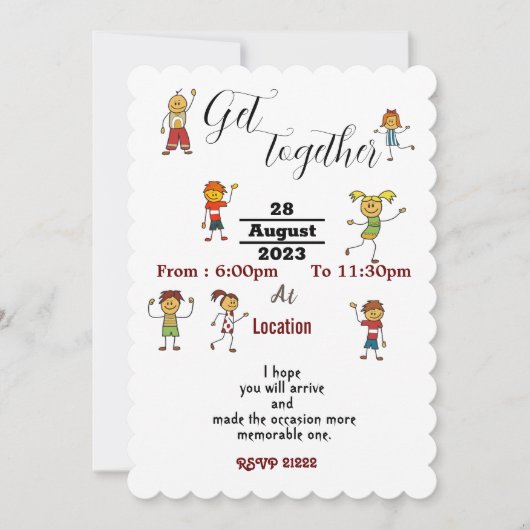 友だちが集まる 招待状 (正面)