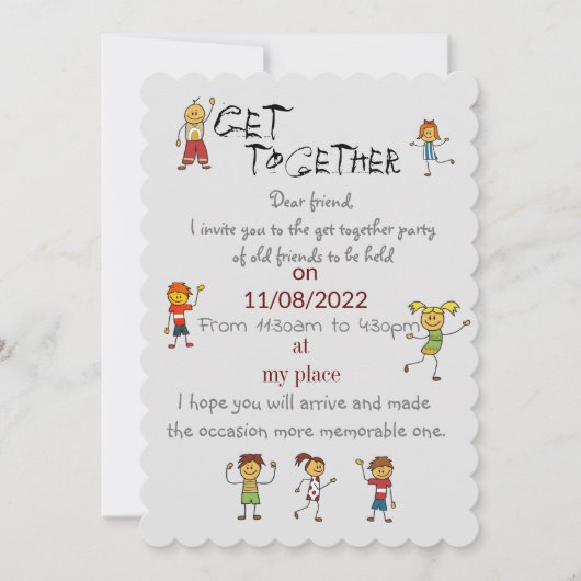 友だちが集まる 招待状 (正面)