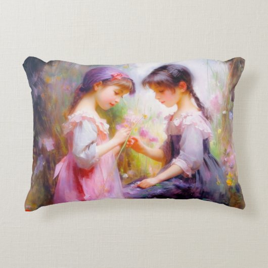友だちと花 アクセントクッション (正面)