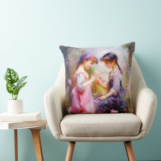 友だちと花 クッション (椅子)