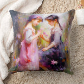 友だちと花 クッション (ブランケット)