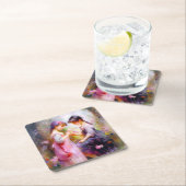 友だちと花 スクエアペーパーコースター (インサイチュ)