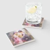 友だちと花 ストーンコースター (横)