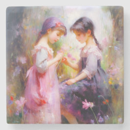 友だちと花 ストーンコースター