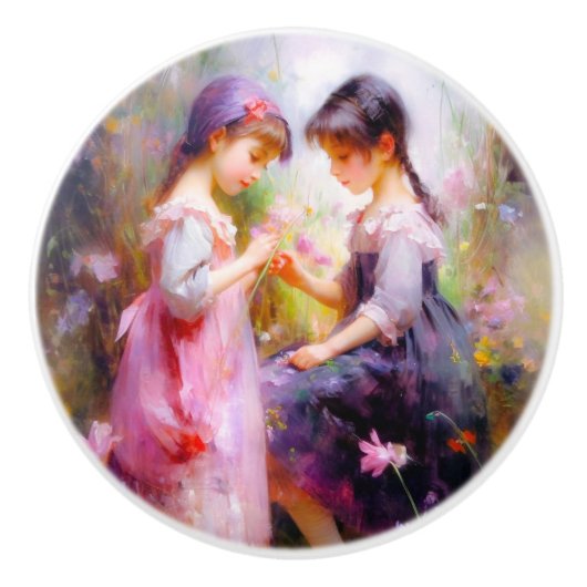 友だちと花 セラミックノブ (正面)